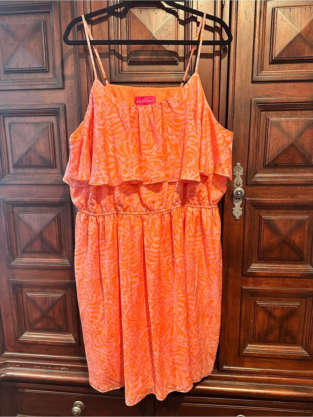 3X 22 Lilly Pulitzer Giraffe pink & Orange Printed Ruffle Sundress Target dress